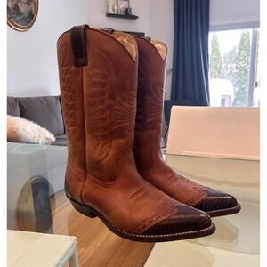 Vintage Sancho Cowboy Boots Women's Size 42 US 10 Brown Leather Western